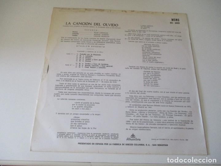 Discos de vinilo: LA CANCI&Oacute;N DEL OLVIDO DI3884 - Foto 2