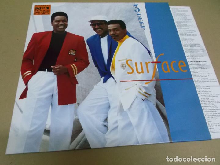 Discos de vinilo: SURFACE (LP) 3 DEEP A&Ntilde;O &ndash; 1990 &ndash; HOJA CON LETRAS - Foto 1