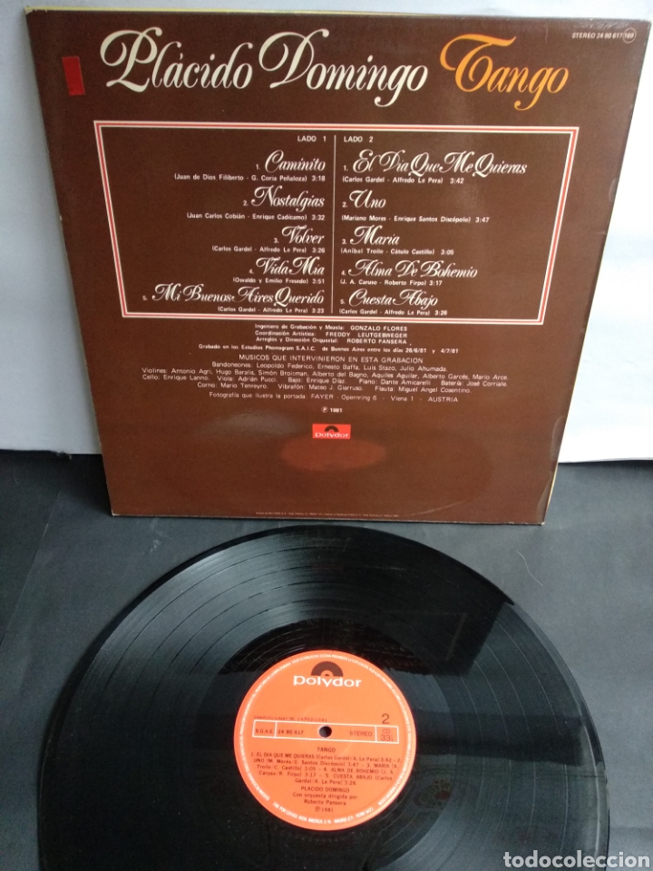 Discos de vinilo: *PLACIDO DOMINGO. TANGO. SPAIN. POLYDOR. 1981. B.3 - Foto 2