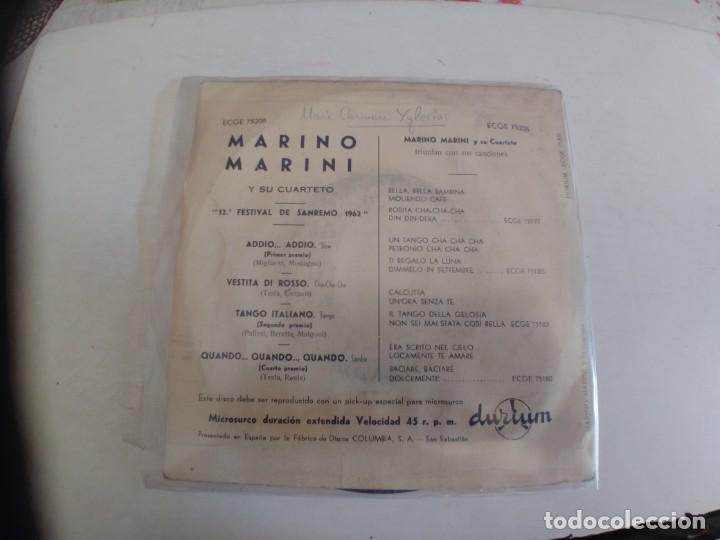 Discos de vinilo: MARINO MARINI-EP ADDIO ADDIO +3 - Foto 2
