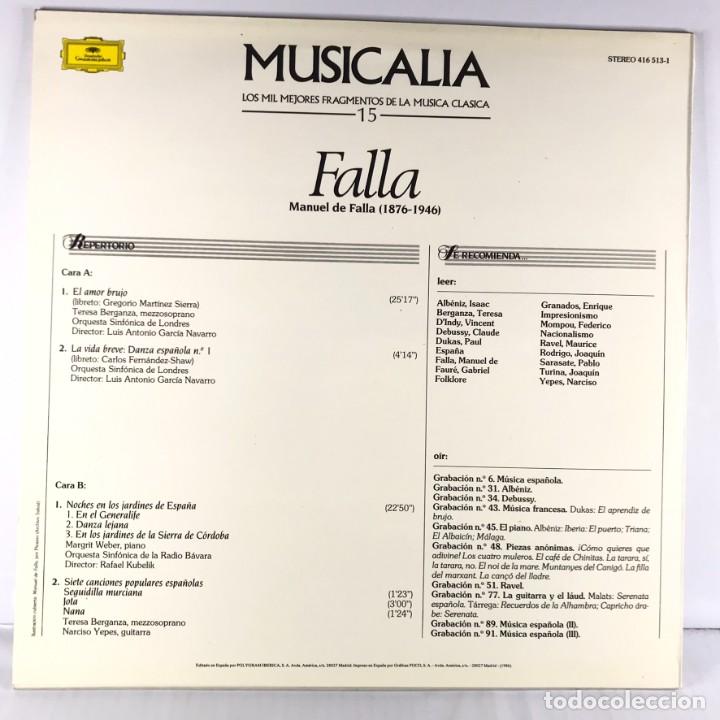 Discos de vinilo: MUSICALIA - SALVAT - DISCO N&ordm; 15. Falla - Foto 2