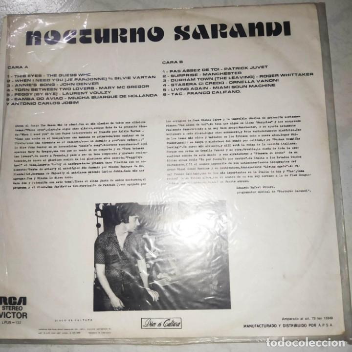 Discos de vinilo: NOCTURNO SARANDI LP URUGUAY - Foto 2