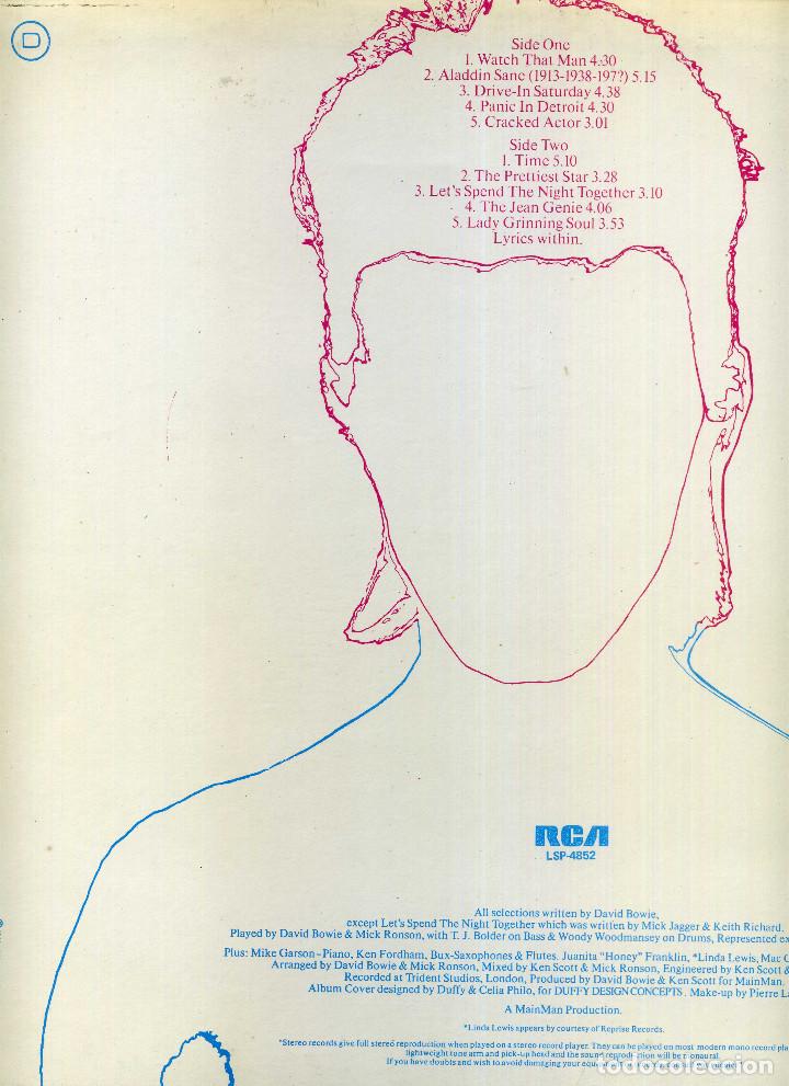 Discos de vinilo: DAVID BOWIE - ALADIN SANE - Foto 3