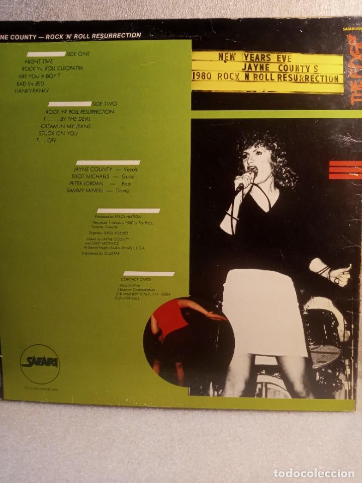 Discos de vinilo: JAYNE COUNTY - R&R RESURRECTION IN CONCERT. - Foto 3