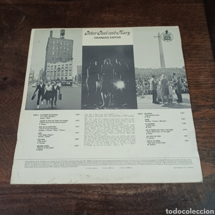 Discos de vinilo: PETER PAUL AND MARY / GRANDES EXITOS 1965 - Foto 2