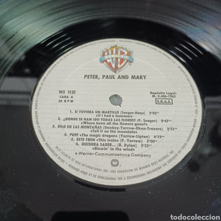Discos de vinilo: PETER PAUL AND MARY / GRANDES EXITOS 1965 - Foto 3