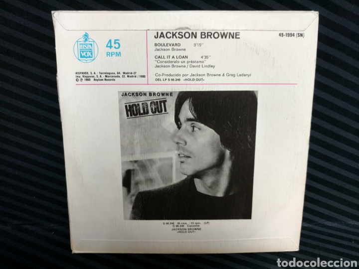 Discos de vinilo: Jackson Browne - Boulevard (7&rdquo;, Single) - Foto 2