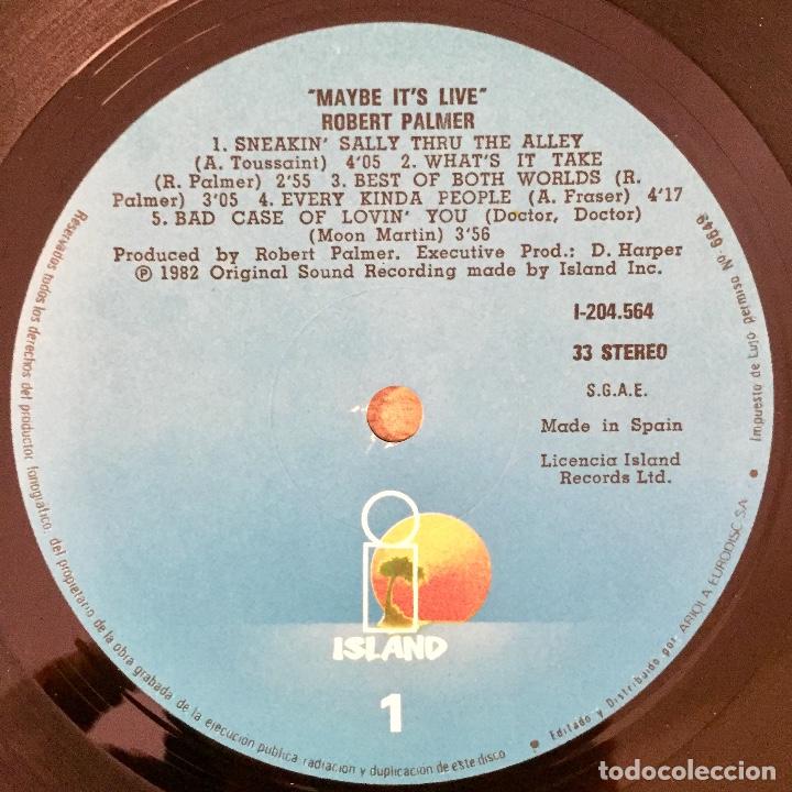 Discos de vinilo: ROBERT PALMER : MAYBE ITS LIVE [ISLAND - ESP 1982] LP - Foto 3