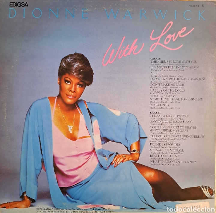 Discos de vinilo: * Dionne Warwick&nbsp;&ndash;&nbsp;With Love . - Foto 2