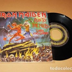 Discos de vinilo: IRON MAIDEN - RUN TO THE HILLS (CORRE A LAS COLINAS) - SINGLE - 1982 - SPAIN. Lote 355421605
