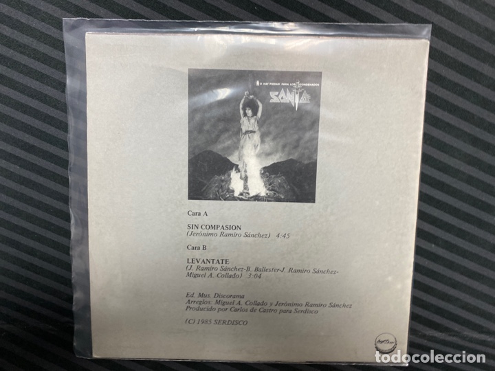 Discos de vinilo: Santa - Sin Compasion (7&rdquo;, Single, Promo) - Foto 2