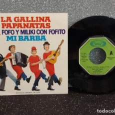 Discos de vinilo: GABY,FOFO Y MILIKI CON FOFITO / LA GALLINA PAPANATAS / SG PROMO-MOVIE PLAY-1974 / MBC. ***/***