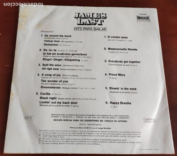 Discos de vinilo: JAMES LAST - HITS PARA BAILAR - LP - 1971 - Foto 2