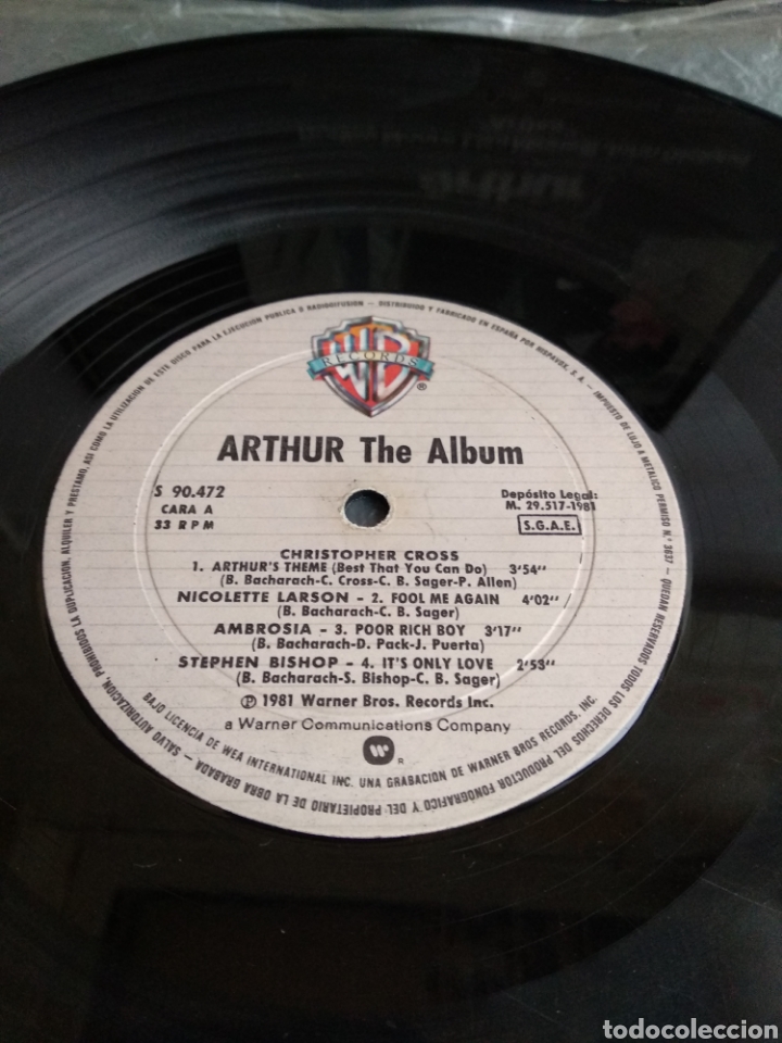Discos de vinilo: *ARTHUR. SPAIN. WARNER. 1982. LX1.3 - Foto 4
