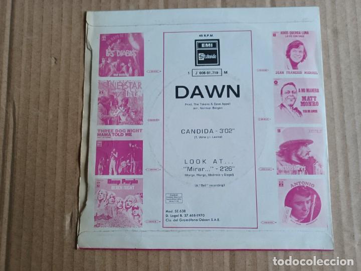 Discos de vinilo: DAWN - CANDIDA SINGLE 1970 EDICION ESPA&Ntilde;OLA - Foto 3