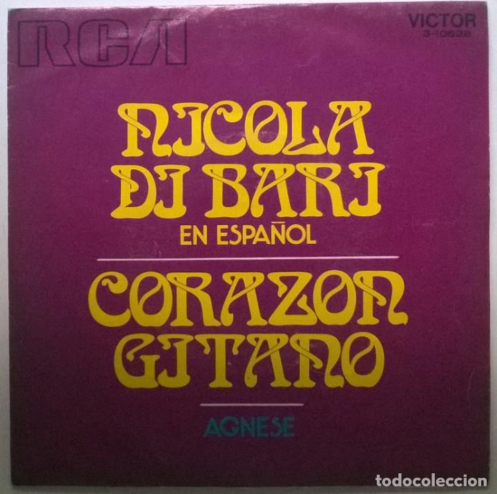 Discos de vinilo: Nicola Di Bari. Coraz&oacute;n gitano/ Agnese. RCA, Spain 1971 single - Foto 1