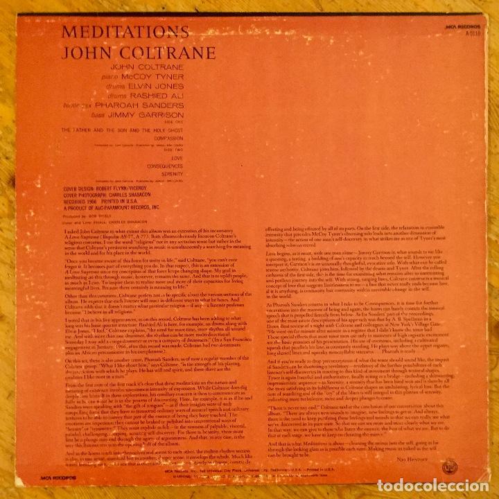 Discos de vinilo: JOHN COLTRANE : MEDITATIONS [IMPULSE! - USA 1980] LP/RE - Foto 2
