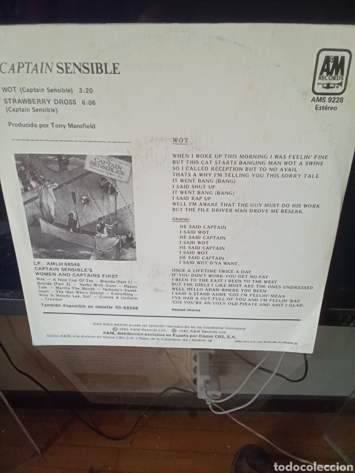 Discos de vinilo: CAPTAIN SENSIBLE,S. 1982. Copia Spain CBS. - Foto 2