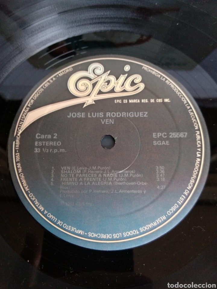 Discos de vinilo: *JOSE LUIS RODR&Iacute;GUEZ. VEN. SPAIN. EPIC. 1983 - Foto 4