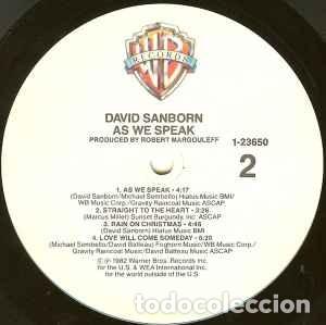 Discos de vinilo: JAZZ - DAVID SANBORN - &rdquo;AS WE SPEAK&rdquo; - LP 1982 - Foto 4