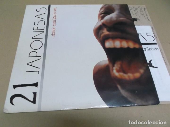 Vinyl-Schallplatten: 21 JAPONESAS (LP) ... DONDE RIEN LOS LOCOS A&Ntilde;O 1987 - ENCARTE INTERIOR + HOJA PROMOCIONAL