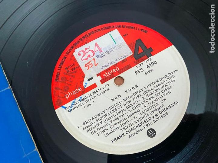 Discos de vinilo: FRANK CHACKSFIELD (NEW YORK) LP (B-56) - Foto 2