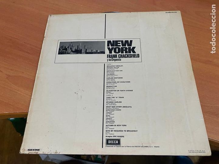 Discos de vinilo: FRANK CHACKSFIELD (NEW YORK) LP (B-56) - Foto 3