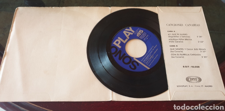 Discos de vinilo: Canciones Canarias - Ay, que te quiero + 3 - Foto 2