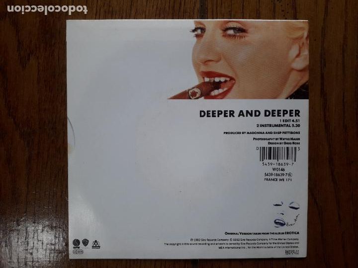 Discos de vinilo: Madonna - Deeper and deeper (edit) + deeper and deeper (instrumental) - Foto 2