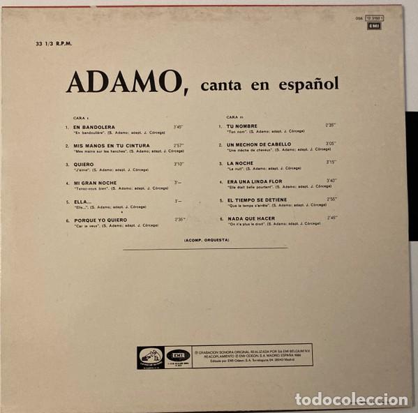 Discos de vinilo: Adamo &lrm;&ndash; Adamo Canta En Espa&ntilde;ol - Foto 2