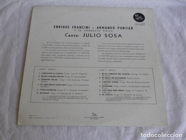 Discos de vinilo: LP vinilo Julio Sosa, E. Francini, A. Pontier - Foto 2