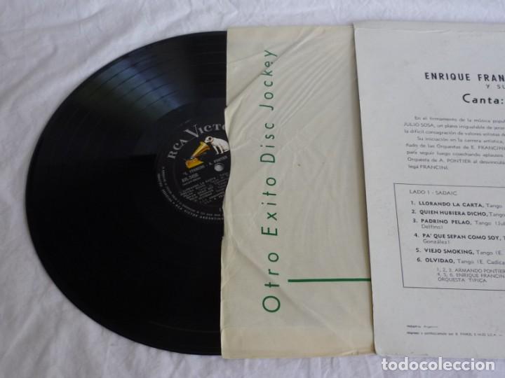 Discos de vinilo: LP vinilo Julio Sosa, E. Francini, A. Pontier - Foto 3