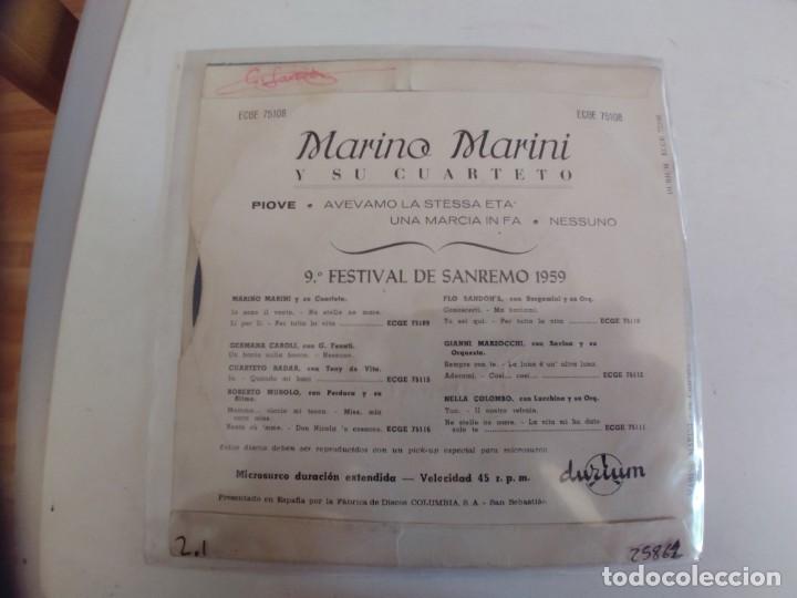 Discos de vinilo: MARINO MARINI-EP PIOVE +3 - Foto 2
