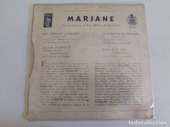 Discos de vinilo: MARJANE-EP LES AMOURS OUBLIEES +3 - Foto 2