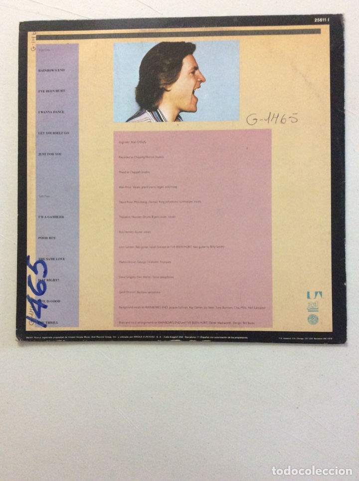 Discos de vinilo: Alan Price. Rainbow&rsquo;s end - Foto 2