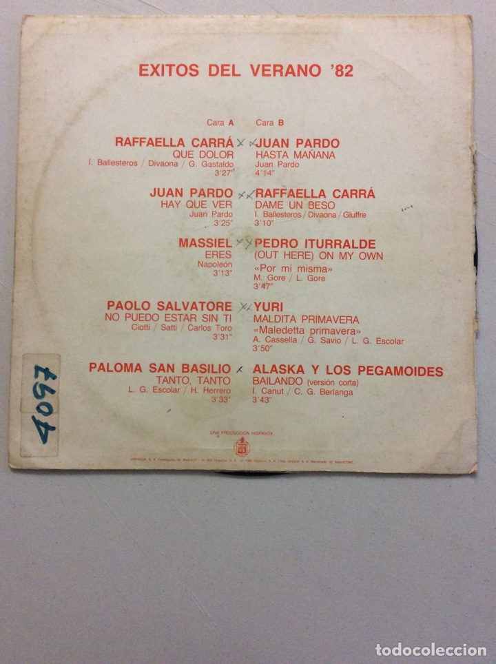 Discos de vinilo: &Eacute;xitos del verano &lsquo;82. Vol 1. Hispa Vox. - Foto 2