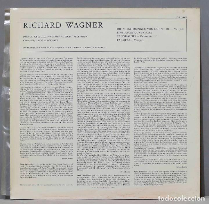 Discos de vinilo: LP. WAGNER. OVERTURES. JANCSOVICS - Foto 2