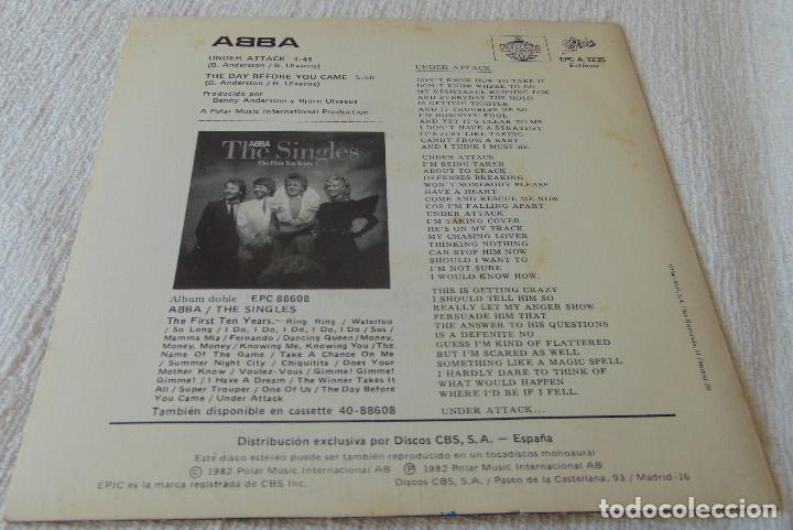 Discos de vinilo: ABBA - UNDER ATTACK - SINGLE 1982 - NUEVO - Foto 2