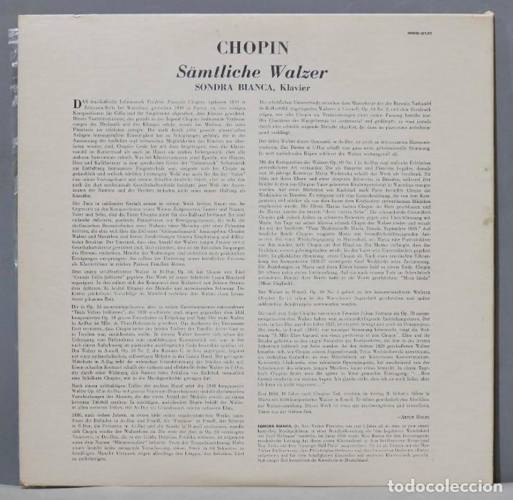 Discos de vinilo: LP. Chopin - Sondra Bianca &ndash; S&auml;mtliche Walzer - Foto 2