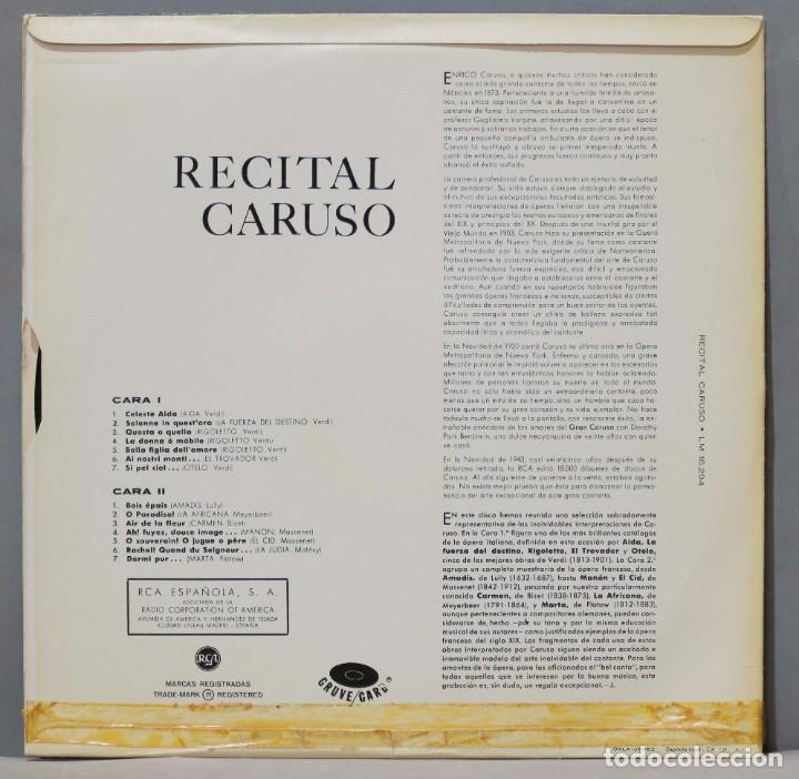 Discos de vinilo: LP. RECITAL CARUSO - Foto 2