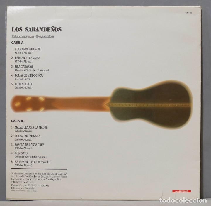 Discos de vinilo: LP. Los Sabande&ntilde;os &ndash; Llamarme Guanche - Foto 2