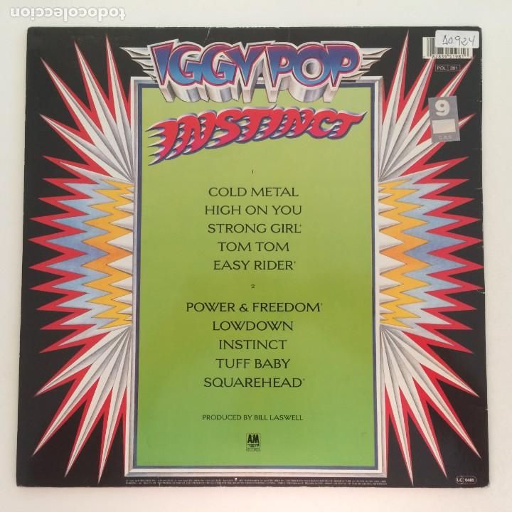 Discos de vinilo: Iggy Pop &lrm;&ndash; Instinct , Germany 1988 A&M Records* - Foto 2