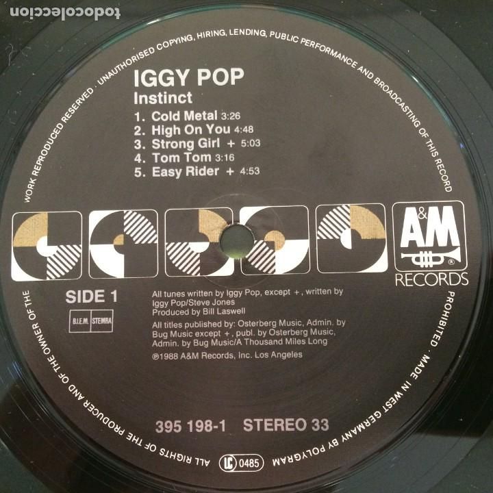 Discos de vinilo: Iggy Pop &lrm;&ndash; Instinct , Germany 1988 A&M Records* - Foto 5
