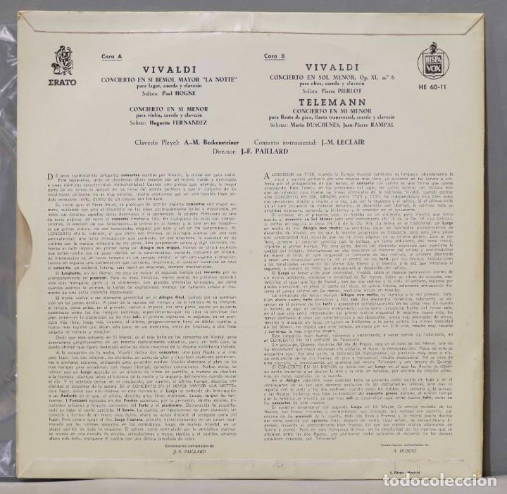 Discos de vinilo: LP. TELEMANN. VIVALDI. PAILLARD - Foto 2