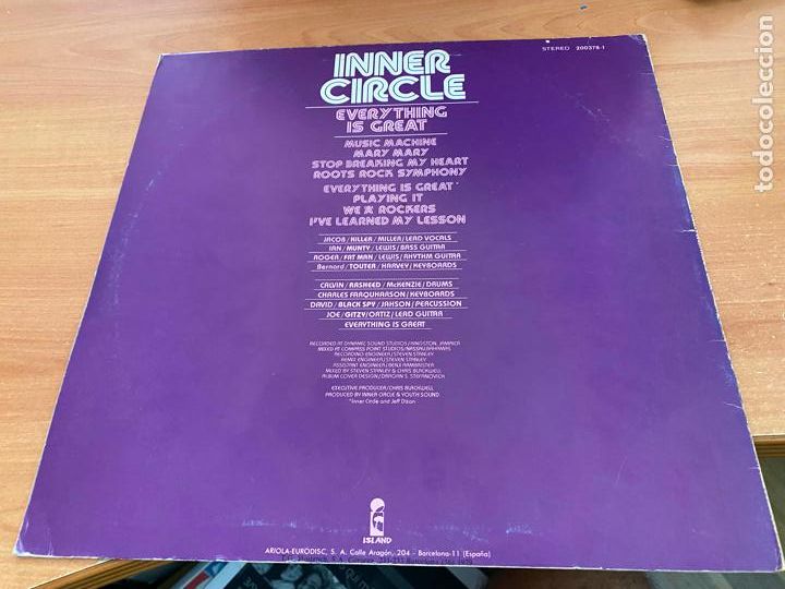 Discos de vinilo: INNER CIRCLE (EVERYTHING IS GREAT) LP ESPA&Ntilde;A 1979 (B-58) - Foto 3