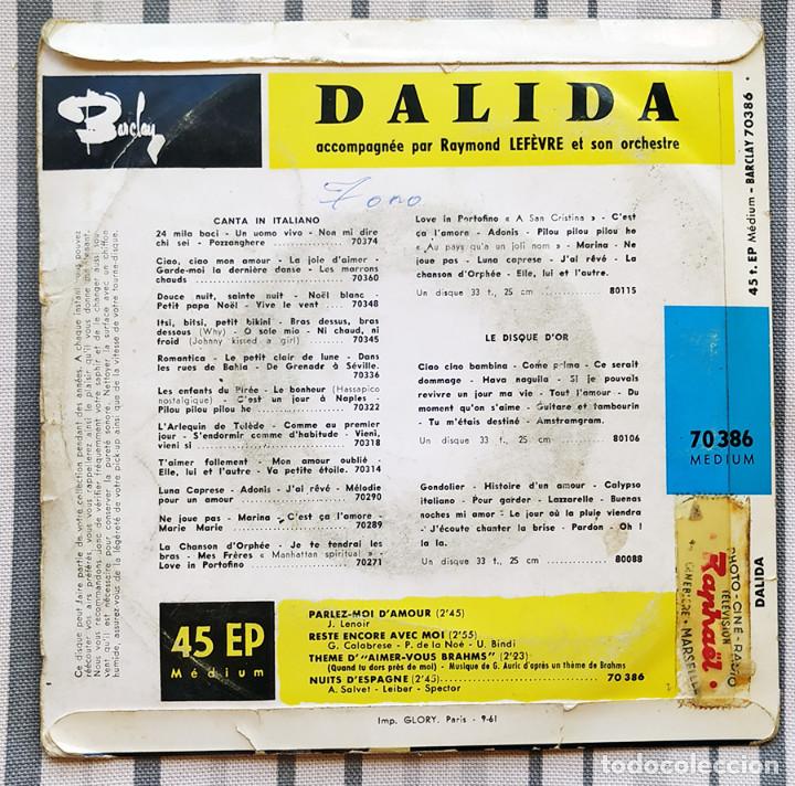 Discos de vinilo: DALIDA en versi&oacute;n espa&ntilde;ola: Amore Scusami, Cada instante - Foto 2