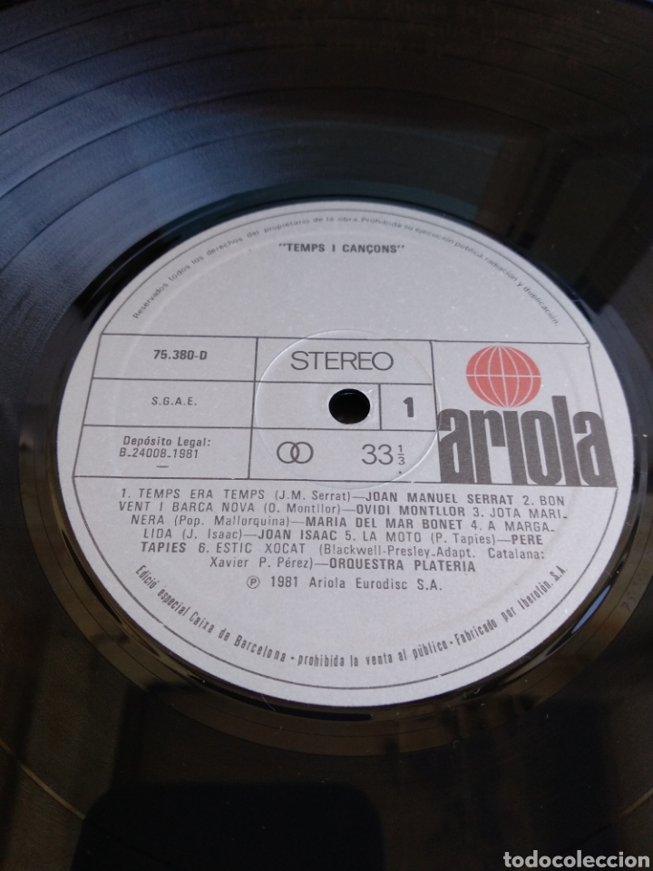 Discos de vinilo: *TEMPS I CANSONS. SPAIN. ARIOLA. 1981. LX1.3 - Foto 4