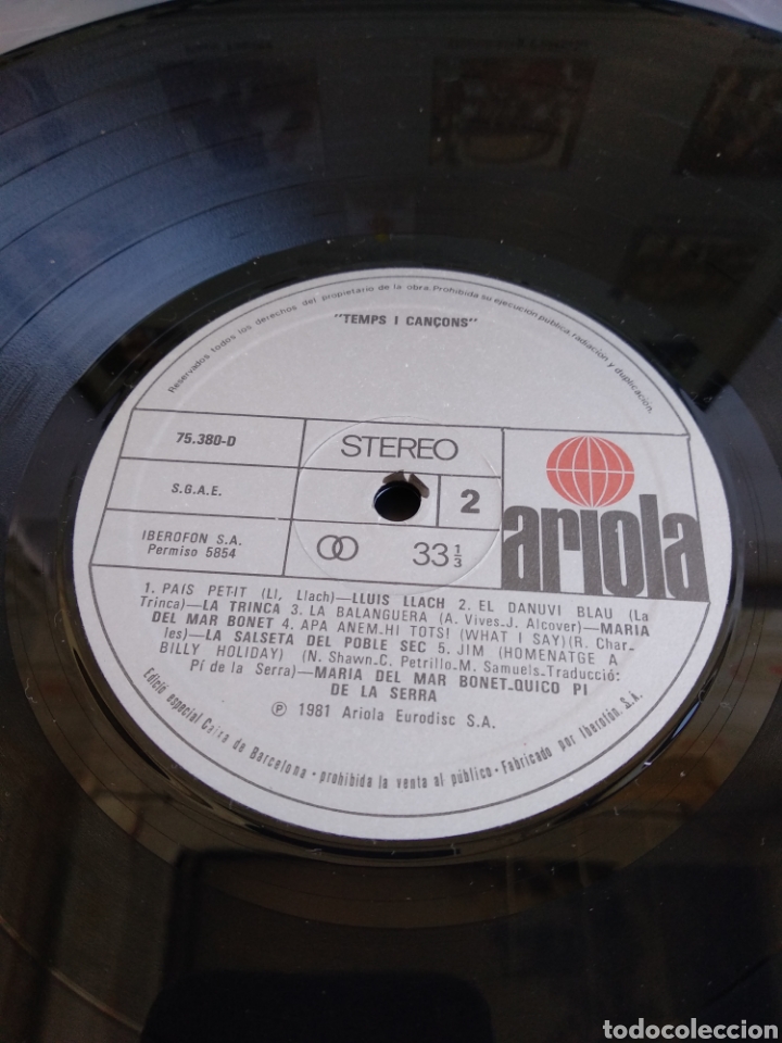Discos de vinilo: *TEMPS I CANSONS. SPAIN. ARIOLA. 1981. LX1.3 - Foto 3