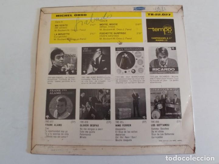 Discos de vinilo: MICHEL ORSO-EP MA VERITE +3 - Foto 2