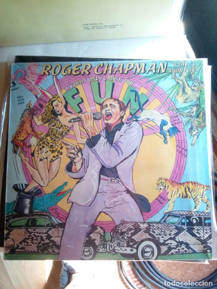 Discos de vinilo: roger chapman hyenas only laugh for... 1981 lp insert - Foto 1